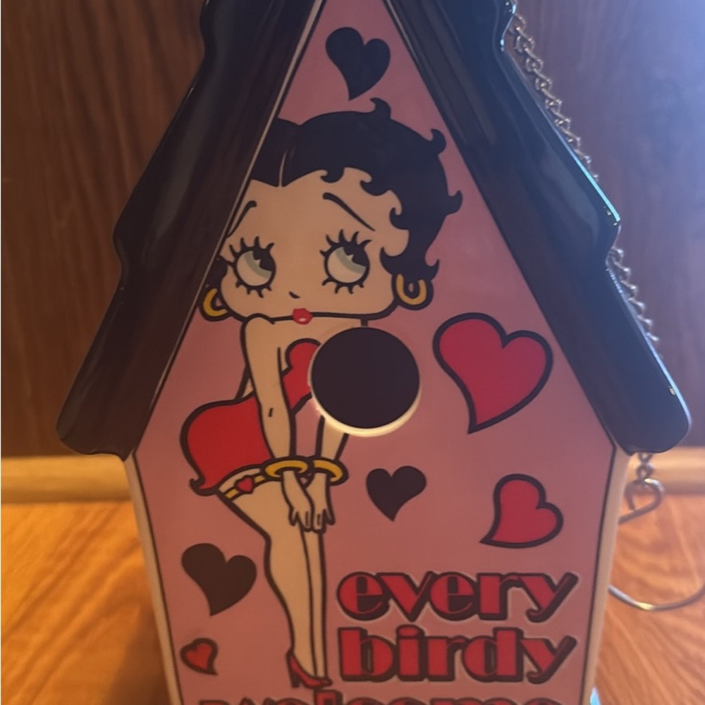 Betty Boop Pink and Black Birdhouse